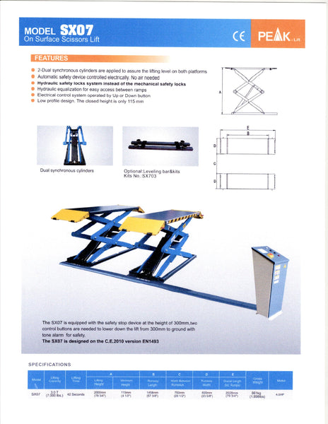 SX-07 SURFACE MOUNT SCISSOR LIFT